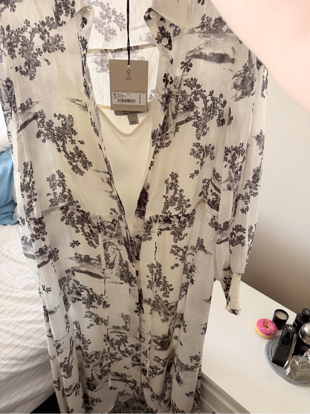 All Saints Skye Floral Asymmetric Hem Midi Dress - Picture 10 of 11